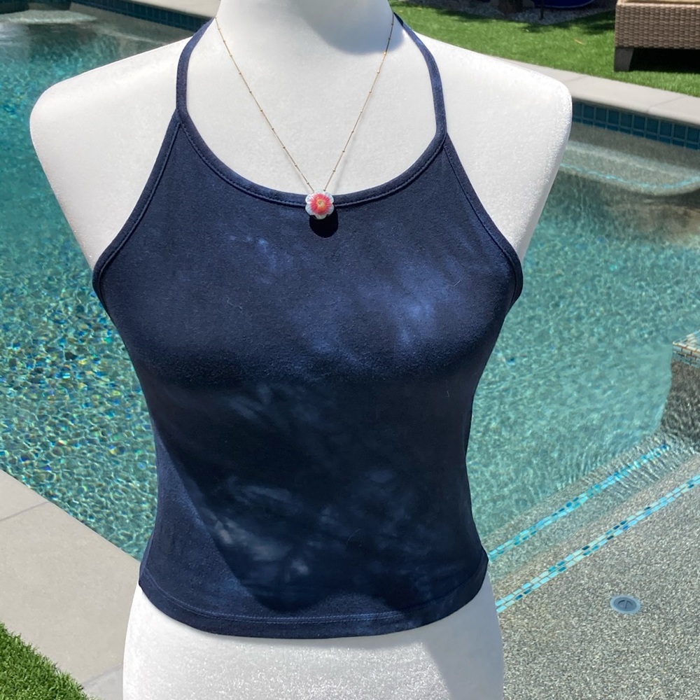 Brandy Melville navy tie tie dye tank top